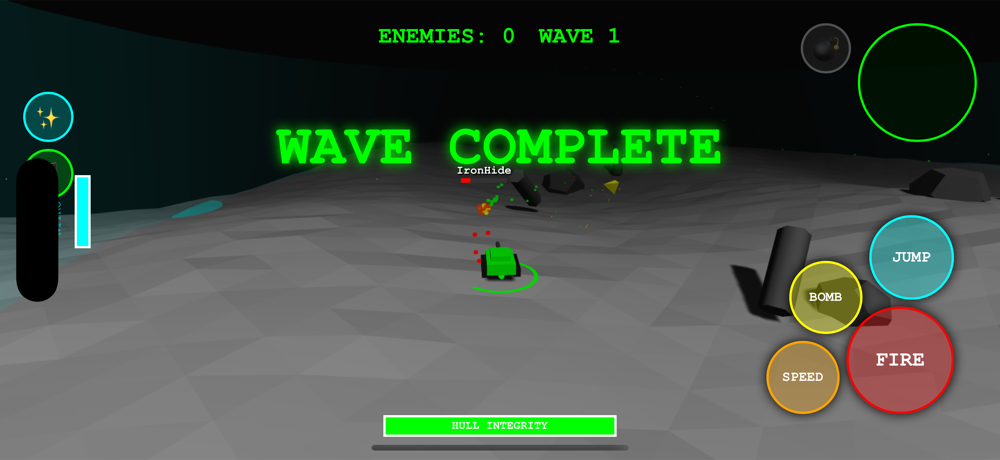 Wave complete banner after clearing an arena