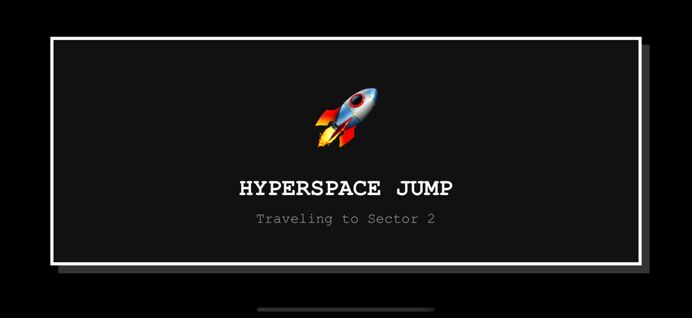 Hyperspace jump transition between sectors